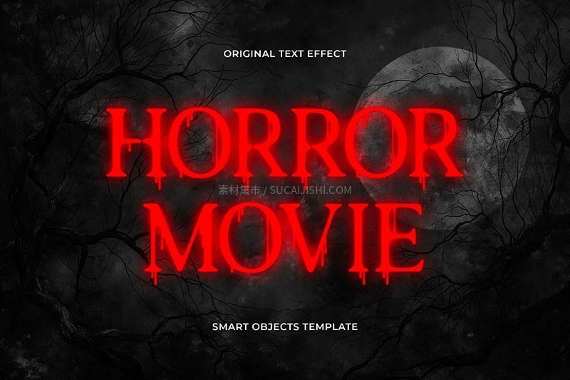 48款万圣节海报文字特效PSD模板